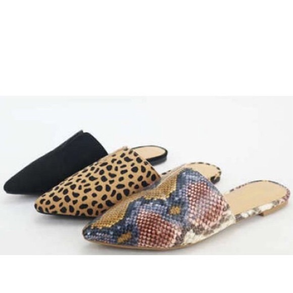 FIRM PRICE- Leopard Cheetah Mules, Flats - Picture 2 of 3